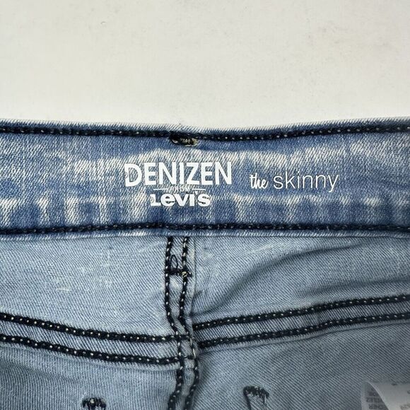 Denizen Levi's The Skinny Denim Blue Jeans Girls Size 12 Light Acid Wash Adj. - Picture 3 of 6